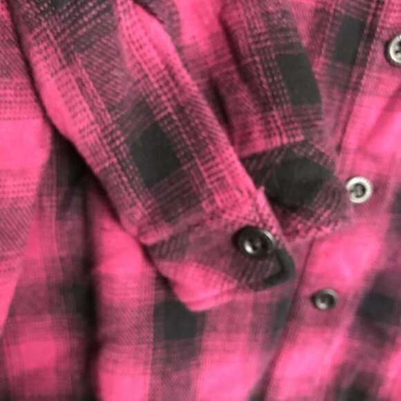 Torrid Pink & Black Plaid Flannel Shacket Shirt Jacket Size 2 2X - Picture 9 of 9